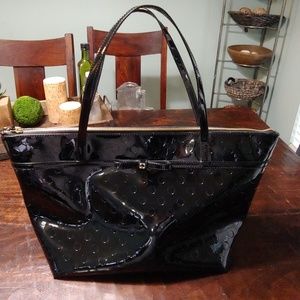 Kate Spade Black Shoppers Tote Bag